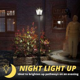 Marco Paul 1.7m Black Steel Solar Powered Victorian Lamp Post - thumbnail 6