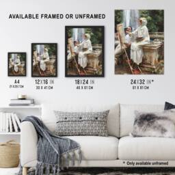 Artery8 The Fountain Villa Torlonia Sargent Framed Wall Art Print - Size: A4 - thumbnail 3
