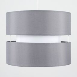 ValueLights Sophia Pair of Two Small 26cm Drum Easy Fit Ceiling Light Lamp Shades in Grey - Size: 10 inches - thumbnail 9