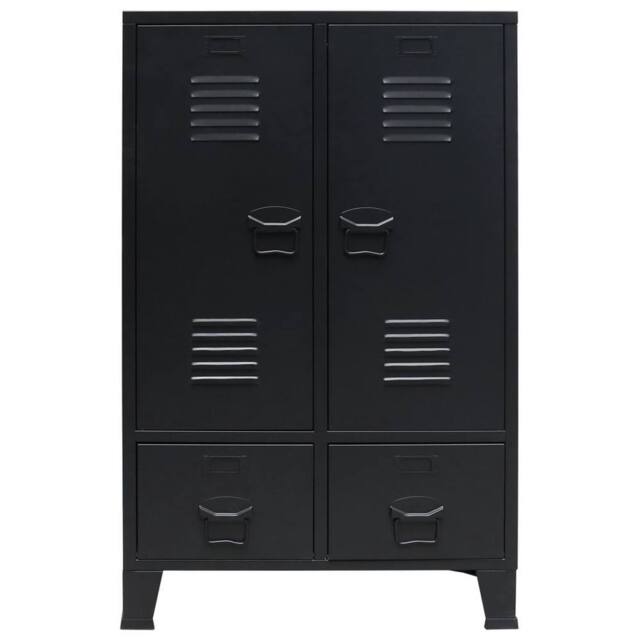 Berkfield Home Wardrobe Metal Industrial Style 67x35x107 cm Black - Size: 67 x 35 x 107 cm - image 1