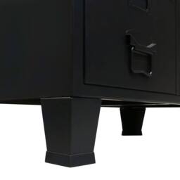 Berkfield Home Wardrobe Metal Industrial Style 67x35x107 cm Black - Size: 67 x 35 x 107 cm - thumbnail 5