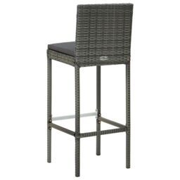 Berkfield Home 5 Piece Garden Bar Set with Cushions Poly Rattan Grey - thumbnail 6