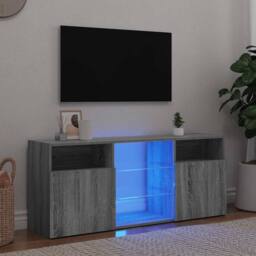 Berkfield Home TV Cabinet with LED Lights Grey Sonoma 120x30x50 cm - Size: 120 x 30 x 50 cm - thumbnail 2