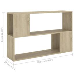 Berkfield Home Book Cabinet Sonoma Oak 100x24x63 cm Engineered Wood in Light Brown - Size: 100 x 24 x 63 cm - thumbnail 7