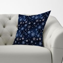 Warren Reed - Designer Dreamy & Magical Snowflake Cushions in Blue - Size: 60 cm x 60 cm - thumbnail 3