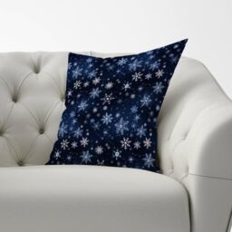 Warren Reed - Designer Dreamy & Magical Snowflake Cushions in Blue - Size: 60 cm x 60 cm - thumbnail 2