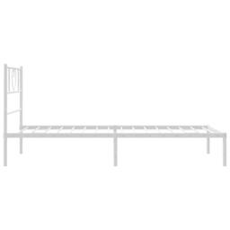 Berkfield Home Metal Bed Frame with Headboard White 100x190 cm - thumbnail 7