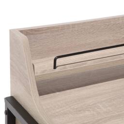 Wyld and Coco Nordic Desk 77 x 46 cm Light Brown with Black Steel Base and 2 Drawers - thumbnail 9