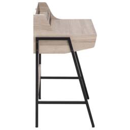 Wyld and Coco Nordic Desk 77 x 46 cm Light Brown with Black Steel Base and 2 Drawers - thumbnail 8