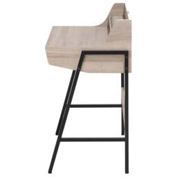 Wyld and Coco Nordic Desk 77 x 46 cm Light Brown with Black Steel Base and 2 Drawers - thumbnail 6