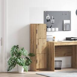 Berkfield Home Artisan Oak Sideboard Artisan oak Engineered wood Large Storage in Brown - thumbnail 1
