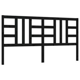 Berkfield Home Bed Headboard Black 206x4x100 cm Solid Wood Pine - Size: 206 x 4 x 100 cm - thumbnail 2
