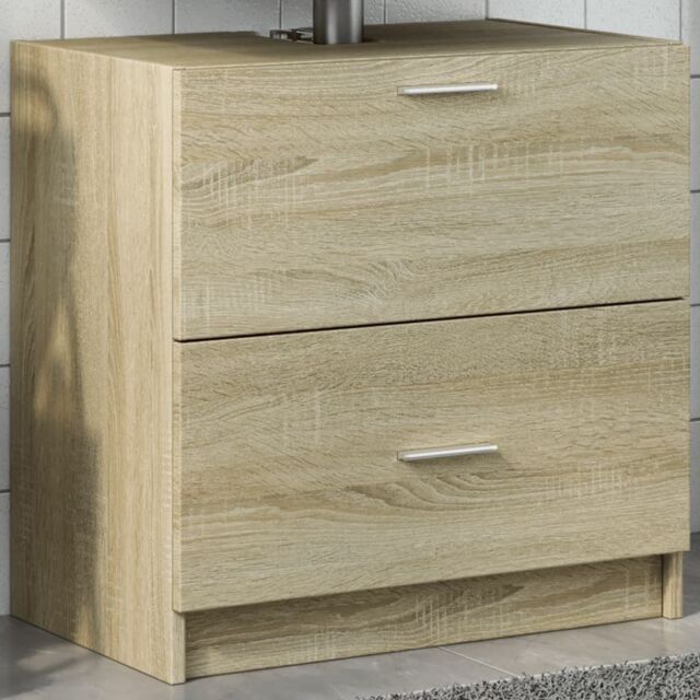Berkfield Home Sink Cabinet Sonoma Oak 59x37x59 cm Engineered Wood in Brown - Size: 59 x 37 x 59 cm - image 1