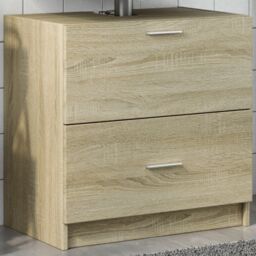 Berkfield Home Sink Cabinet Sonoma Oak 59x37x59 cm Engineered Wood in Brown - Size: 59 x 37 x 59 cm - thumbnail 1