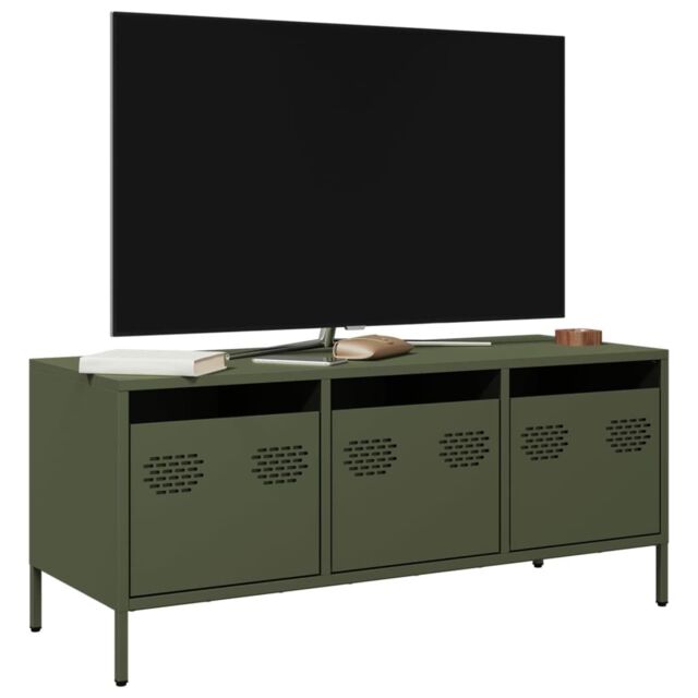 Berkfield Home TV Cabinet Olive Green 101.5x39x43.5 cm Cold-rolled Steel - image 1