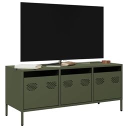 Berkfield Home TV Cabinet Olive Green 101.5x39x43.5 cm Cold-rolled Steel - thumbnail 1