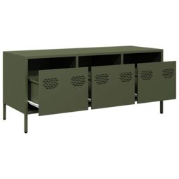 Berkfield Home TV Cabinet Olive Green 101.5x39x43.5 cm Cold-rolled Steel - thumbnail 5