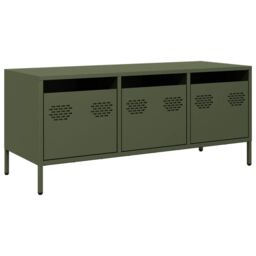 Berkfield Home TV Cabinet Olive Green 101.5x39x43.5 cm Cold-rolled Steel - thumbnail 2