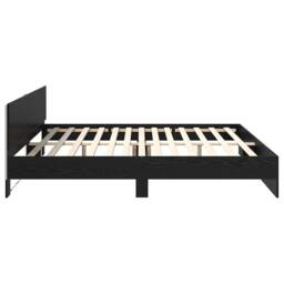Berkfield Home Bed Frame with Headboard Black Oak 200 x 200 cm Engineered Wood - thumbnail 7