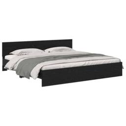 Berkfield Home Bed Frame with Headboard Black Oak 200 x 200 cm Engineered Wood - thumbnail 3