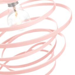 Happy Homewares Gloss Metal Double Ribbon Spiral Swirl Ceiling Light Pendant in Pink - thumbnail 2