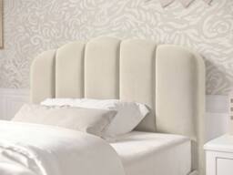 Flair Scallop Velvet Bed Frame Beige - Size: Single - thumbnail 2