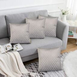 Luxury Living Luxurious Textured Velvet Cushions Set of 4 - Soft Plush Fibre Pads, Vibrant Colours for Sofa & Bed Décor - Size: 45 cm x 45 cm