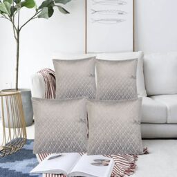 Luxury Living Luxurious Textured Velvet Cushions Set of 4 - Soft Plush Fibre Pads, Vibrant Colours for Sofa & Bed Décor - Size: 45 cm x 45 cm - thumbnail 6