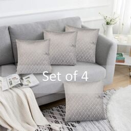 Luxury Living Luxurious Textured Velvet Cushions Set of 4 - Soft Plush Fibre Pads, Vibrant Colours for Sofa & Bed Décor - Size: 45 cm x 45 cm - thumbnail 4