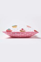 Homescapes Cotton Cup Cakes Cushion Cover in Pink - Size: 30 cm x 30 cm - thumbnail 3