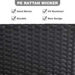 MCC Direct Rattan Furniture 4 Piece Set Garden Patio Seating coffee table Black - Size: 1 Pack - thumbnail 4