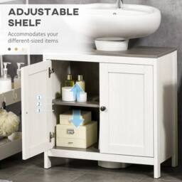 NESTLUNE Bathroom Furniture Set with Adjustable Shelves Antique White - thumbnail 4