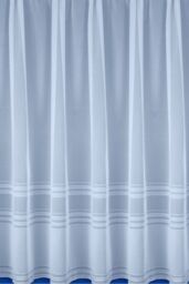 Tyrone Textiles Plain Stripe Sheer Lace Net Curtain - Pre Cut Ready To Hang in White - Size: 500 cm width x 114 cm drop - thumbnail 3