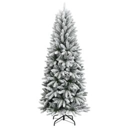 Berkfield Home Artificial Christmas Tree with Flocked Snow 180 cm PVC&PE in White - thumbnail 2