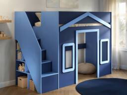 Flair Nixon Playhouse High Sleeper with Storage in Navy - Size: Single - thumbnail 2