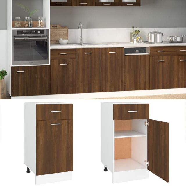 Berkfield Home Drawer Bottom Cabinet Brown Oak 40x46x81.5 cm Engineered Wood - image 1