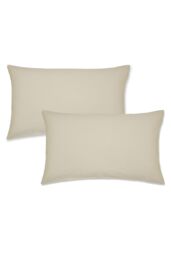 Catherine Lansfield 'Easy Iron Percale' Standard Pillowcase Pair in Cream - Size: Standard Pillow Case