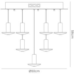 Netlighting Troy Pendant Round 13 Light G4 Chrome Crystal NOT LED CFL Compatible in Grey - thumbnail 4
