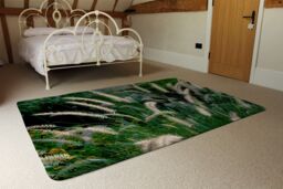 Benjamin Tate Design Decorative Cat Tail Grass Growing Along A Walkway Designer Rug in Natural - Size: Large - thumbnail 3