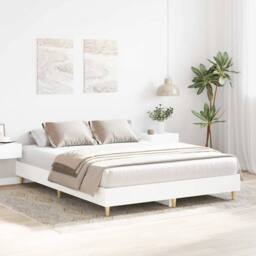 Berkfield Home Durable Bed Frame No Mattress White 140x200 cm Engineered Wood - thumbnail 1