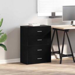 Berkfield Home Cabinets with 2 Drawers 2 pcs Black Oak 60x31x40 cm Engineered Wood - Size: 60 x 31 x 40 cm - thumbnail 3