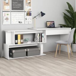 Berkfield Home Corner Desk White 200x50x76 cm Engineered Wood - Size: 200 x 50 x 76 cm