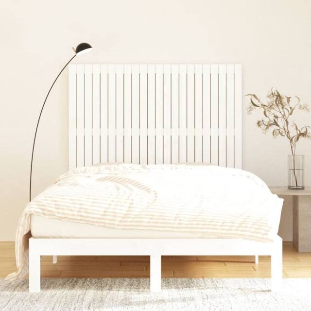 Berkfield Home Wall Headboard White 140x3x110 cm Solid Wood Pine - Size: 140 x 3 x 110 cm - image 1
