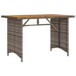 Berkfield Home Garden Table with Wooden Top Grey 110x68x70 cm Poly Rattan - Size: 110 x 68 x 70 cm - thumbnail 6