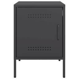 Berkfield Home Bedside Cabinet Black 36x39x50.5 cm Steel - thumbnail 6