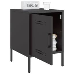 Berkfield Home Bedside Cabinet Black 36x39x50.5 cm Steel - thumbnail 5
