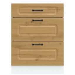 Berkfield Home Kitchen Base Cabinet Kalmar Artisan Oak Engineered Wood in Brown - thumbnail 4