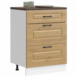 Berkfield Home Kitchen Base Cabinet Kalmar Artisan Oak Engineered Wood in Brown - thumbnail 1