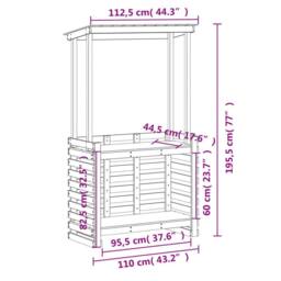 Berkfield Home Outdoor Bar Table with Roof 112.5x57x195.5 cm Solid Wood - thumbnail 9