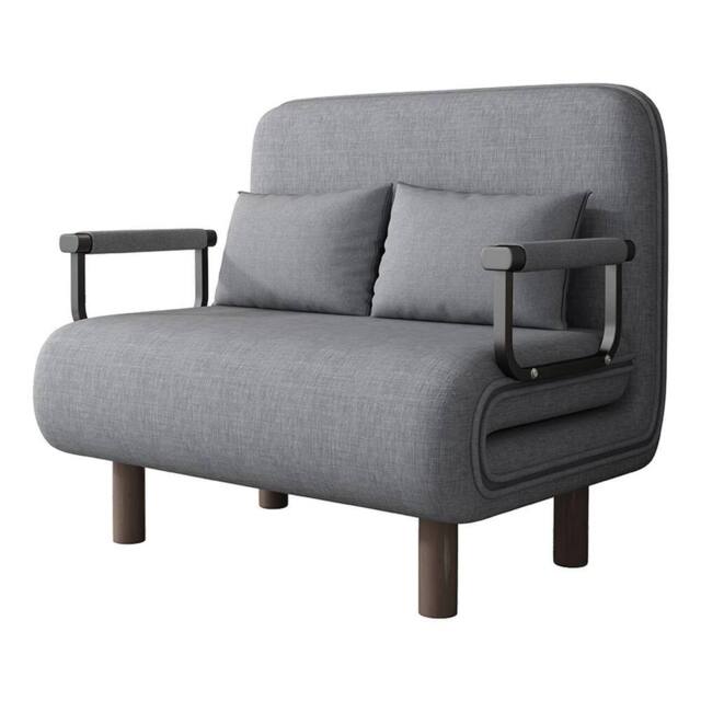 Nordara Large Double Folding Sofa Bed Chair Convertible Sleeper Armchair in Grey - Size: 120 cm x 90 cm - image 1